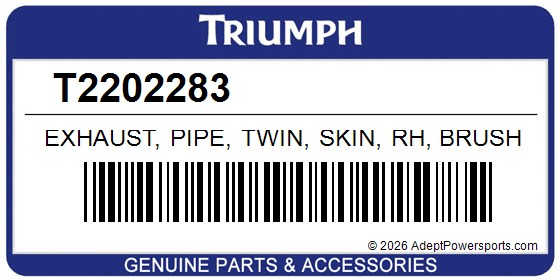 Triumph T2202283 Exhaust, Pipe, Twin, Skin, Rh, Brushed