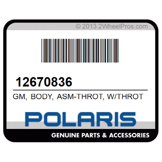 Polaris 12670836 Gm, Body, Asm-Throt, W/Throt, Actr