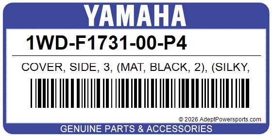 Yamaha 1WD-F1731-00-P4 Cover, Side, 3, (Mat, Black, 2), (Silky, White)