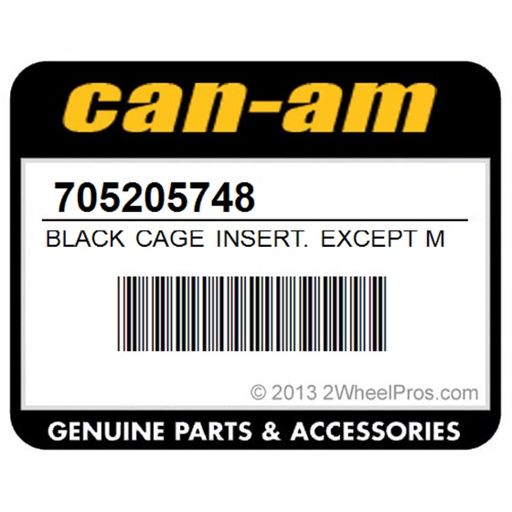 Can-Am 705205748 Black Cage Insert. Except Model Gold Built In 2016