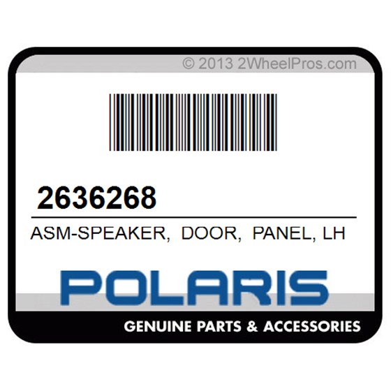 Polaris 2636268 Asm-Speaker, Door, Panel, Lh, Rzt