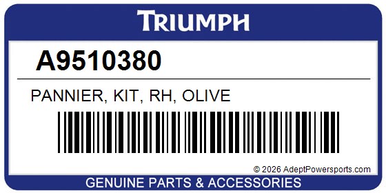 Triumph A9510380 Pannier, Kit, Rh, Olive