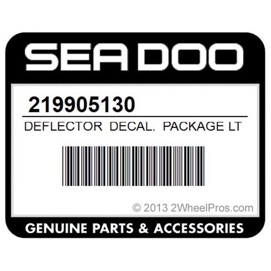 Sea-Doo 219905130 Deflector Decal. Package Ltd