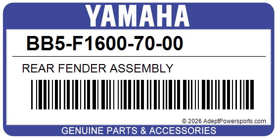Yamaha BB5-F1600-70-00 Rear Fender Assembly