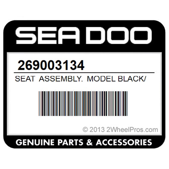 Sea-Doo 269003134 Seat Assembly. Model Black/Orange.