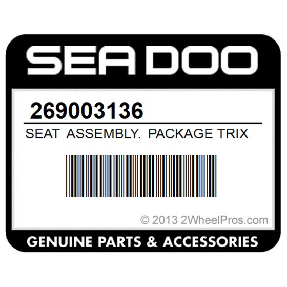 Sea-Doo 269003136 Seat Assembly. Package Trixx.