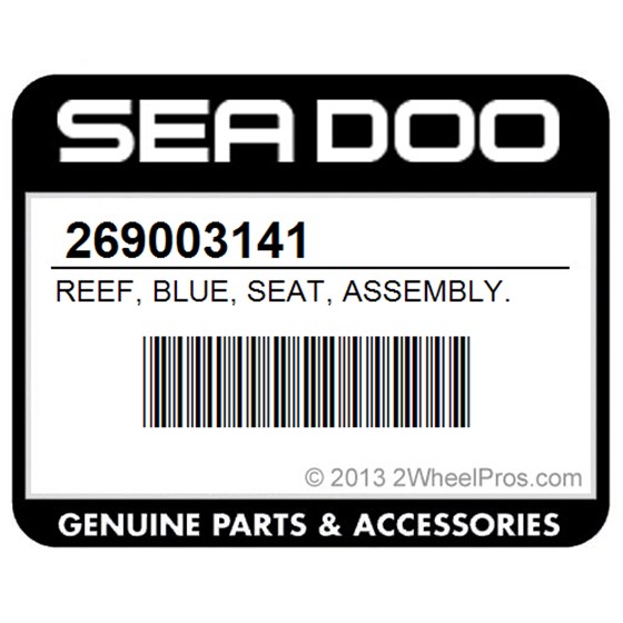 Sea-Doo 269003141 Reef, Blue, Seat, Assembly.