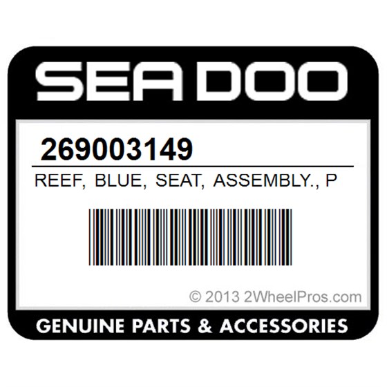 Sea-Doo 269003149 Reef, Blue, Seat, Assembly., Package, Std.