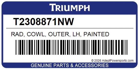 Triumph T2308871NW Rad, Cowl, Outer, Lh, Painted