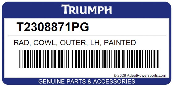Triumph T2308871PG Rad, Cowl, Outer, Lh, Painted