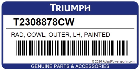 Triumph T2308878CW Rad, Cowl, Outer, Lh, Painted