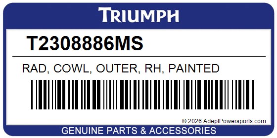 Triumph T2308886MS Rad, Cowl, Outer, Rh, Painted