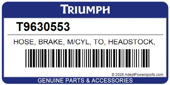 Triumph T9630553 Hose, Brake, M/Cyl, To, Headstock, Fr