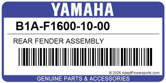 Yamaha B1A-F1600-10-00 Rear Fender Assembly