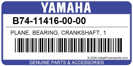 Yamaha B74-11416-00-00 Plane, Bearing, Crankshaft, 1