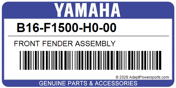 Yamaha B16-F1500-H0-00 Front Fender Assembly