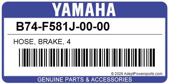 Yamaha B74-F581J-00-00 Hose, Brake, 4