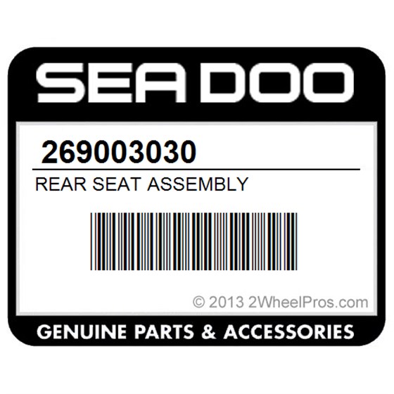 Sea-Doo 269003030 Rear Seat Assembly