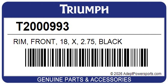 Triumph T2000993 Rim, Front, 18, X, 2.75, Black