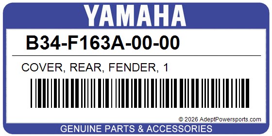 Yamaha B34-F163A-00-00 Cover, Rear, Fender, 1