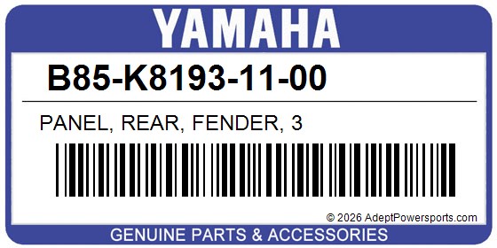 Yamaha B85-K8193-11-00 Panel, Rear, Fender, 3
