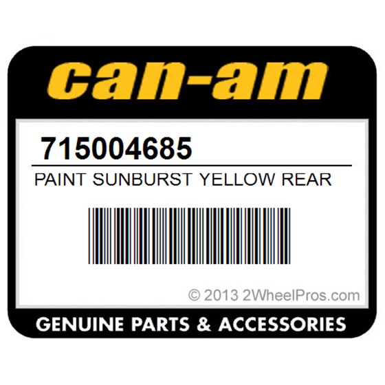 Can-Am 715004685 Paint Sunburst Yellow Rear Bumper Kit. Internationnal Package Xmr Sunbusrt Yellow Models