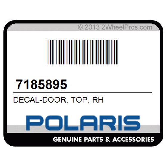Polaris 7185895 Decal-Door, Top, Rh