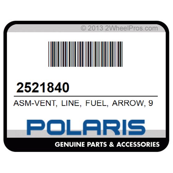 Polaris 2521840 Asm-Vent, Line, Fuel, Arrow, 97Cm