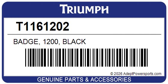 Triumph T1161202 Badge, 1200, Black