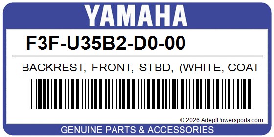 Yamaha F3F-U35B2-D0-00 Backrest, Front, Stbd, (White, Coat, 5)