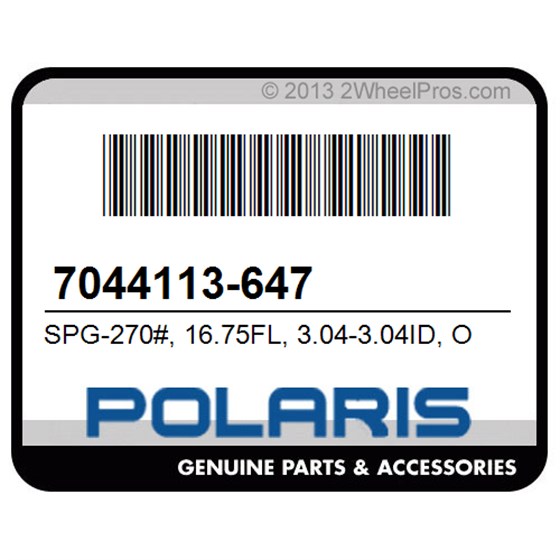 Polaris 7044113-647 Spg-270#, 16.75Fl, 3.04-3.04Id, O