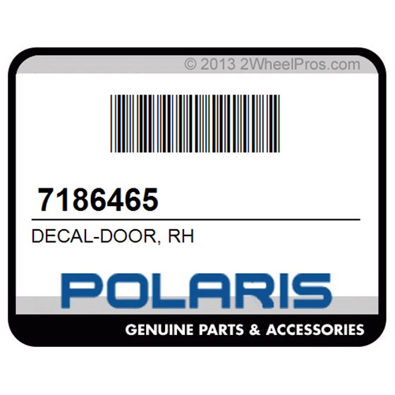 Polaris 7186465 Decal-Door, Rh