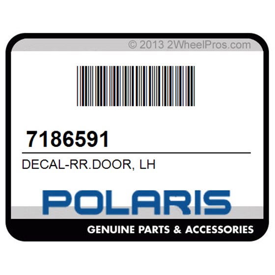 Polaris 7186591 Decal-Rr.Door, Lh