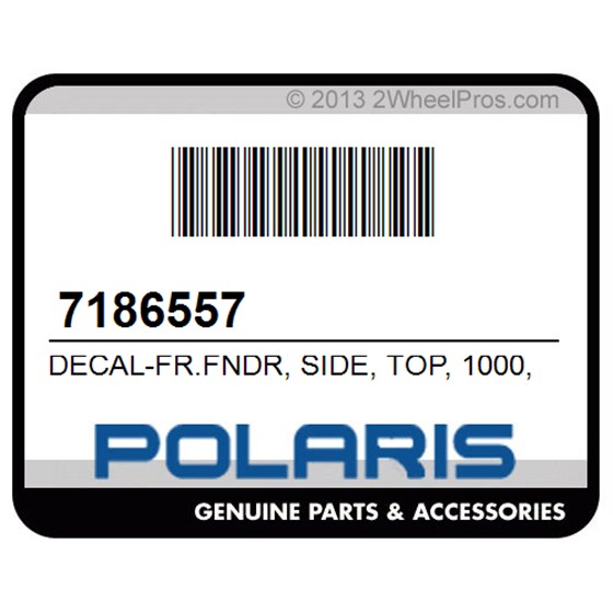 Polaris 7186557 Decal-Fr.Fndr, Side, Top, 1000, Rh