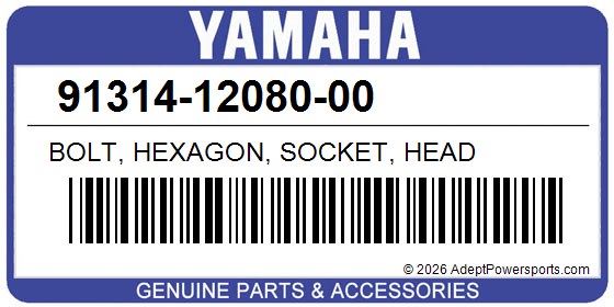 Yamaha 91314-12080-00 Bolt, Hexagon, Socket, Head