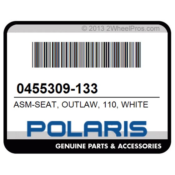 Polaris 0455309-133 Asm-Seat, Outlaw, 110, White