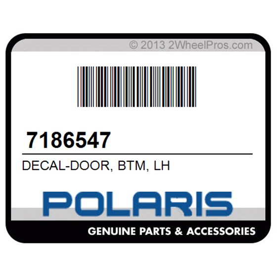 Polaris 7186547 Decal-Door, Btm, Lh