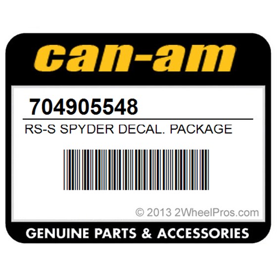 Can-Am 704905548 Rs-S Spyder Decal. Package S, Black Model