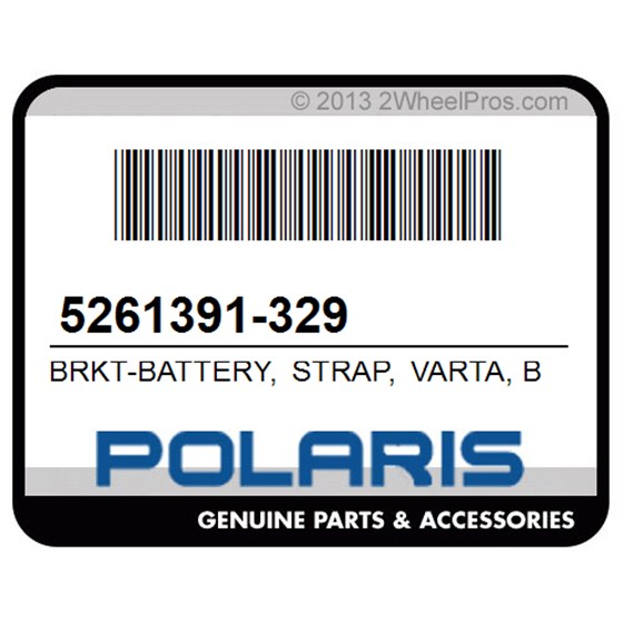 Polaris 5261391-329 Brkt-Battery, Strap, Varta, Blk