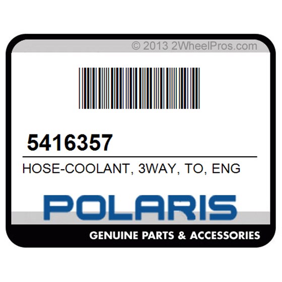 Polaris 5416357 Hose-Coolant, 3Way, To, Eng