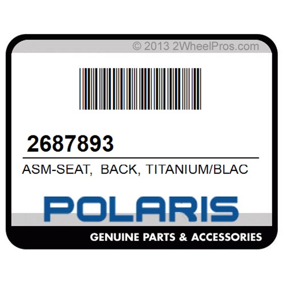 Polaris 2687893 Asm-Seat, Back, Titanium/Black, [From, 2/1/17]