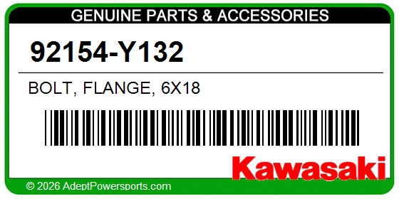 Kawasaki 92154-Y132 Bolt, Flange, 6X18