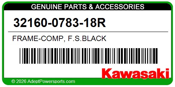 Kawasaki 32160-0783-18R Frame-Comp, F.S.Black