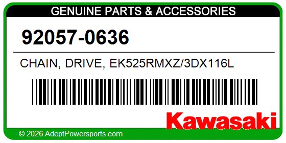 Kawasaki 92057-0636 Chain, Drive, Ek525rmxz/3Dx116l