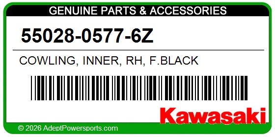 Kawasaki 55028-0577-6Z Cowling, Inner, Rh, F.Black
