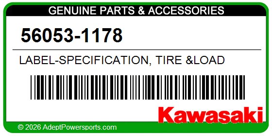 Kawasaki 56053-1178 Label-Specification, Tire &Load