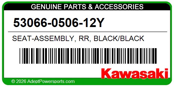 Kawasaki 53066-0506-12Y Seat-Assembly, Rr, Black/Black