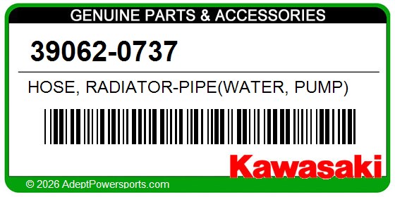 Kawasaki 39062-0737 Hose, Radiator-Pipe(Water, Pump)