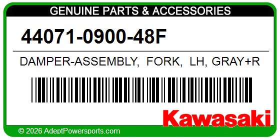 Kawasaki 44071-0900-48F Damper-Assembly, Fork, Lh, Gray+Red
