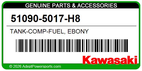 Kawasaki 51090-5017-H8 Tank-Comp-Fuel, Ebony